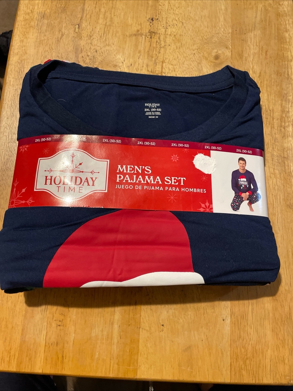NWT Holiday Time Navy and Red Men's Pajama Set